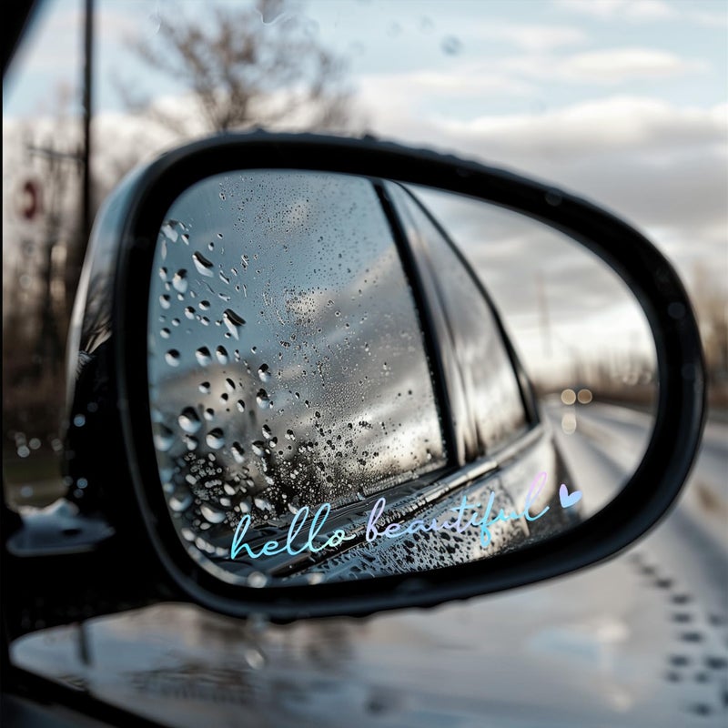 WCDHOR 2 x Hello Beautiful Rearview Mirror Decal Water Bottle Stickers Affirmation Reminder Sticker Laptop Bumper Sticker Tumbler Vinyl Sticker Car Mirror Decal (Hello Beautiful, Holographic Opal) - Image 5